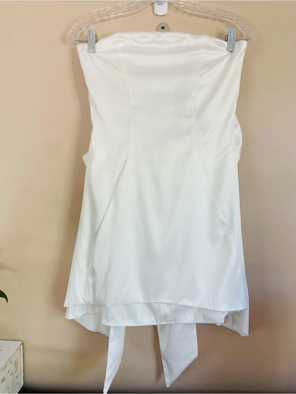 Babyboo Freja Mini Satin Dress Sleeveless Big Bow Color Ivory Size Medium
